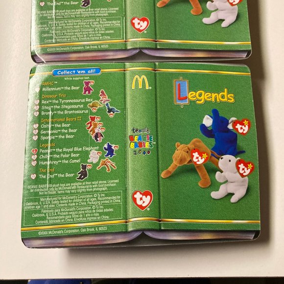 McDonald's Ty Beanie Babies "Legends" Chilly, Humphrey & Peanut - New Unopen - Picture 6 of 13